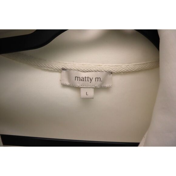 Matty M x Dailylook Women's Sz L Ivory Multi Scuba Half Zip Pullover - Picture 3 of 9